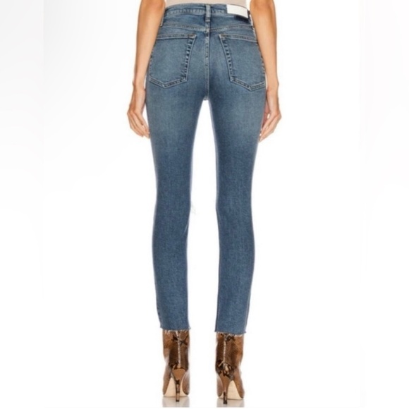 RE/DONE Jeans Women’s Size 25 90s High Rise Ankle Crop in Dusk Destroy - Picture 3 of 12